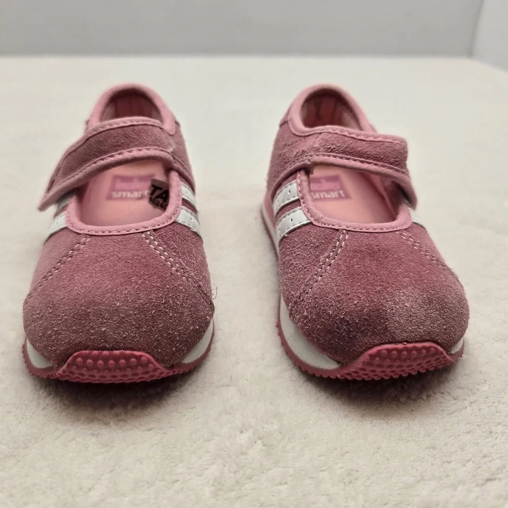 Baby Smart Toddler Girls Pink Suede Mary Jane Sneakers Shoes Size 4 Athletic Y2K